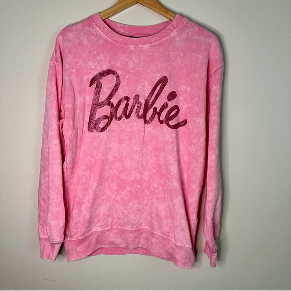 Tops - 💥CLEAROUT💥Barbie Pink Marbled Cotton Blend with Glitter Sweatshirt, Medium HP